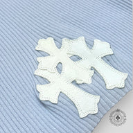 Chrome Hearts Cashmere Short-Sleeve Sweater in Blue