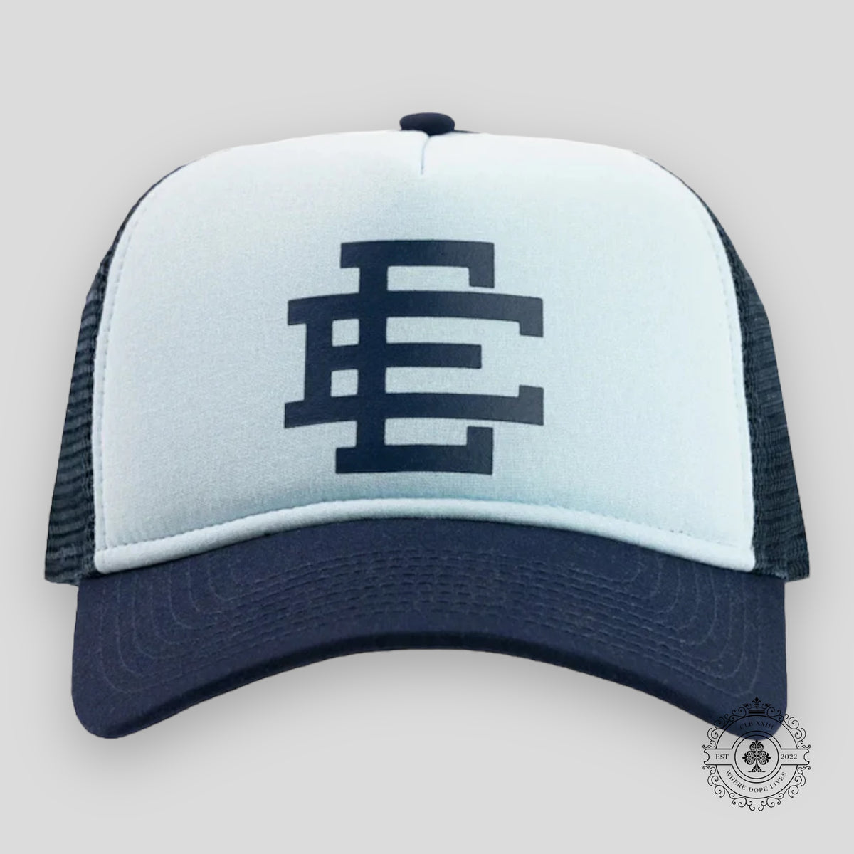 Eric Emanuel Trucker Hat in Baby Blue