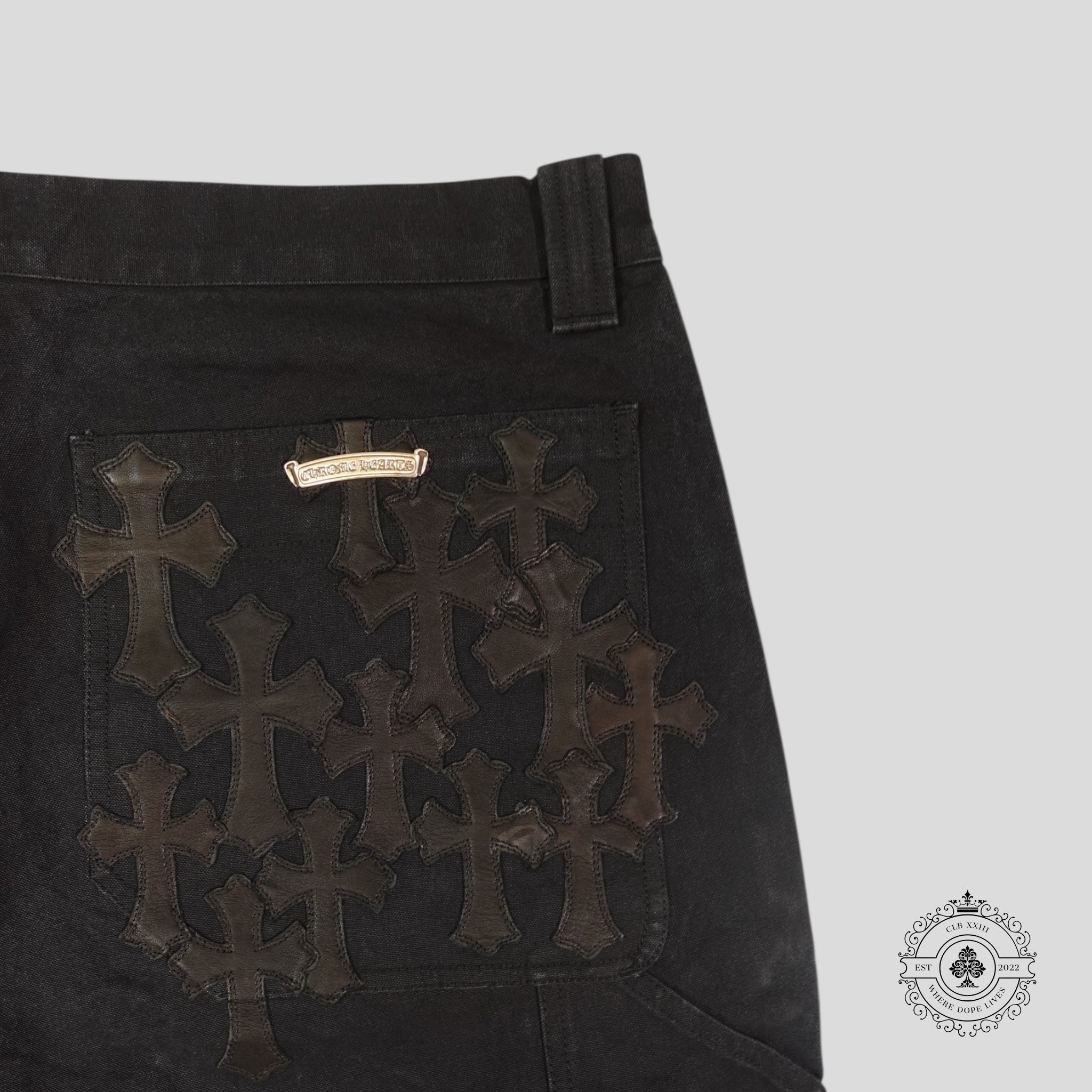 Chrome Hearts 13 Cross Patch Carpenter Shorts in Black