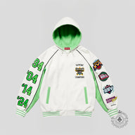 Supreme Grid Iron Zip Up Hoodie in White