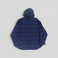 Balenciaga Plaid Hooded Button Up in Blue