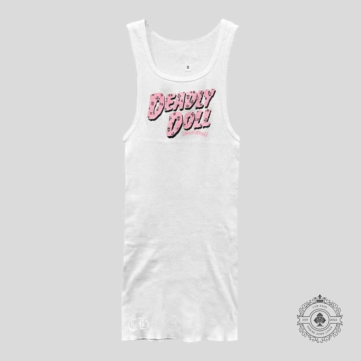 Chrome Hearts Deadly Doll Tank Top in White