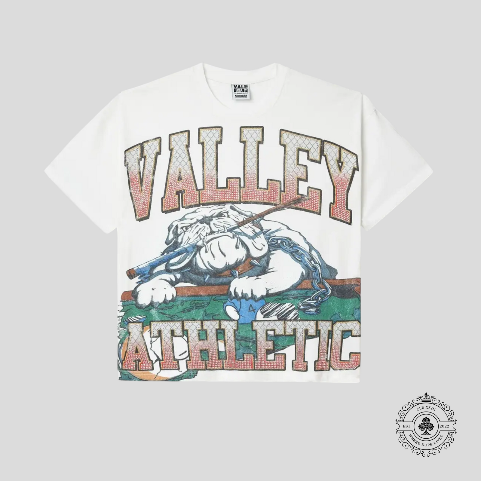 Vale Bulldog Bling Tee in White