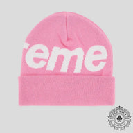Supreme Big Logo Beanie (FW24) in Pink