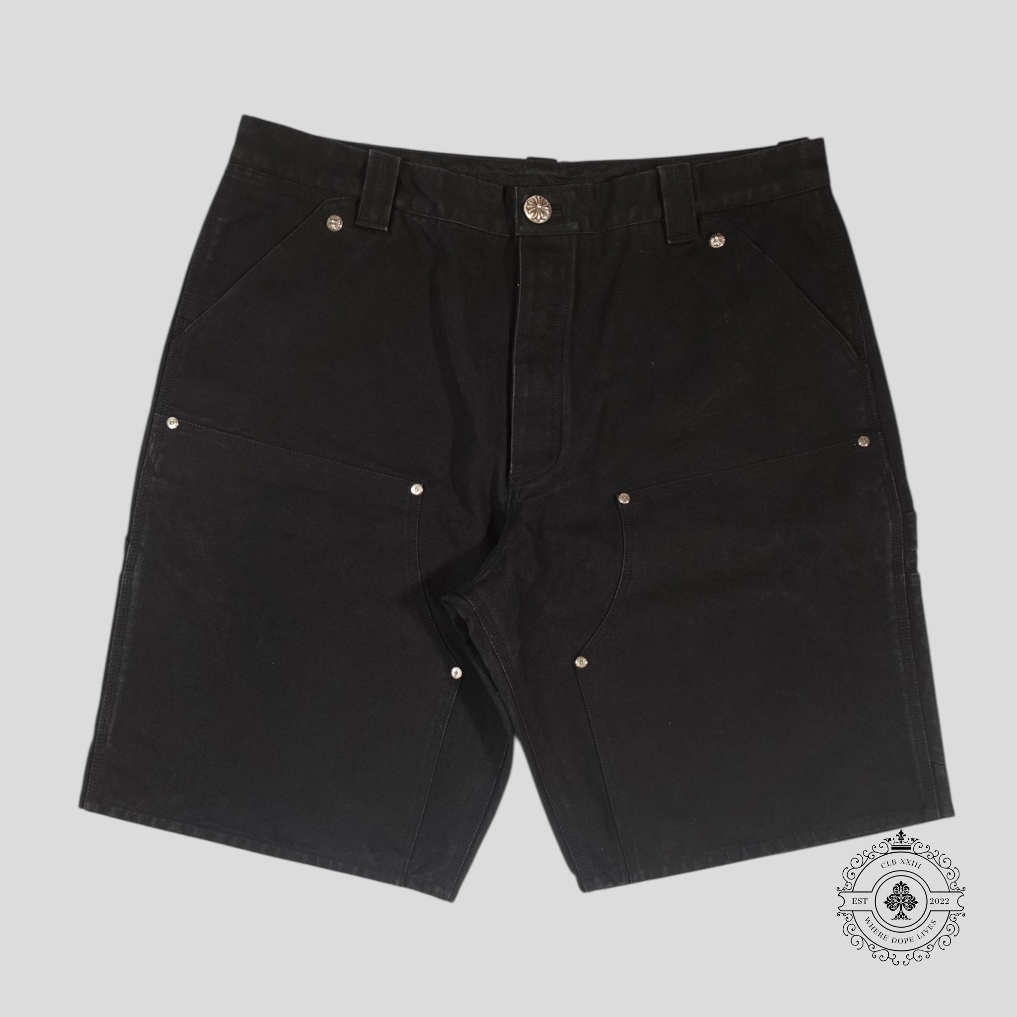 Chrome Hearts 13 Cross Patch Carpenter Shorts in Black