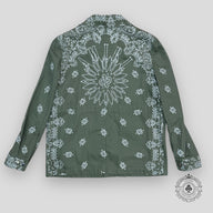 Amiri Bleached Bandana Overshirt in Olive Green