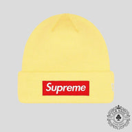 Supreme Box Logo Beanie (FW22) in Pale Yellow