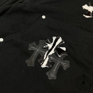 Chrome Hearts Cross Patch Double Knee Carpenter Pants in Black/Zebra