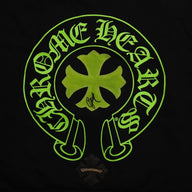 Chrome Hearts Signed Leather Cross Patch Horseshoe Logo Hoodie in Black/Green