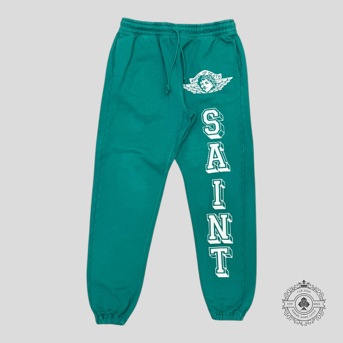 Saint Michael Angel Of Death Sweatpants in Green