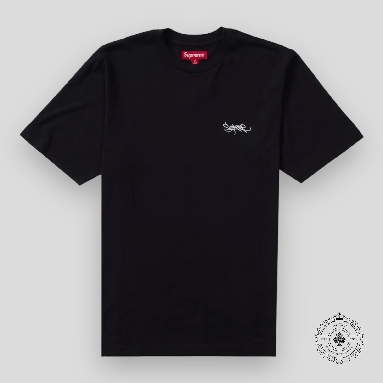 Supreme Washed Tag Tee in Black