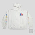 Chrome Hearts Triple Cross Hoodie in White/Multicolor