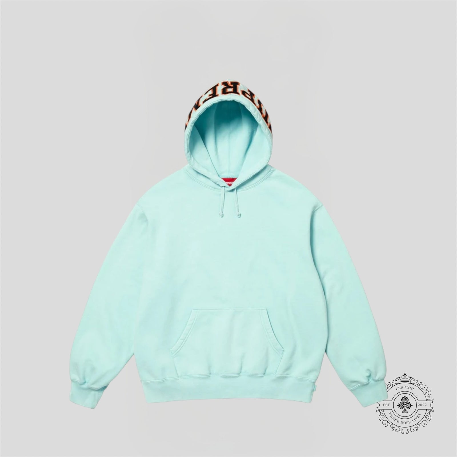 Supreme Team 94 Hooded Sweatshirt in Aqua Blue