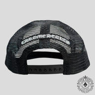 Chrome Hearts Triple Cross Trucker Hat in White/Red/Blue
