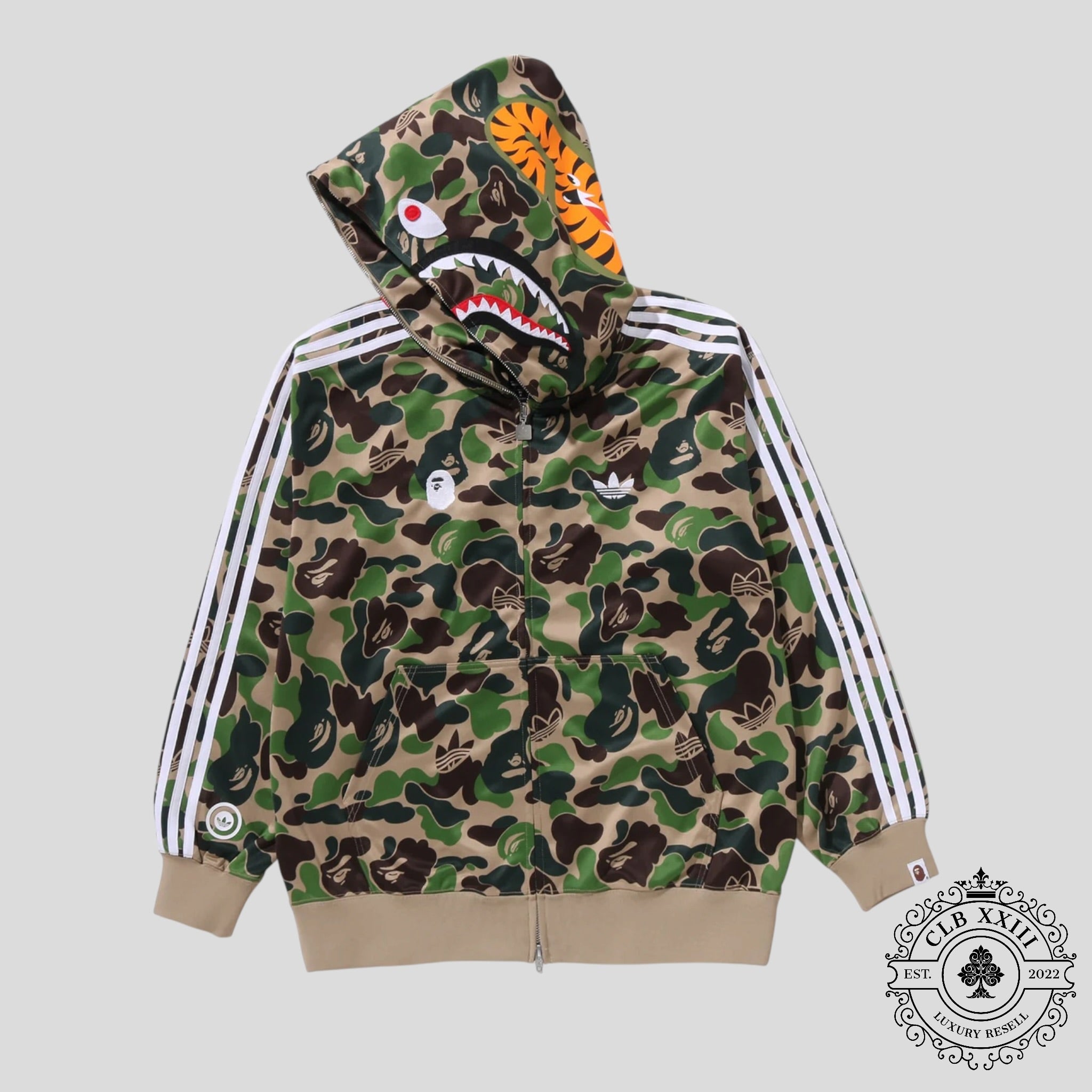 Adidas x BAPE Relaxed Fit Track Camo Shark Full Zip Hoodie