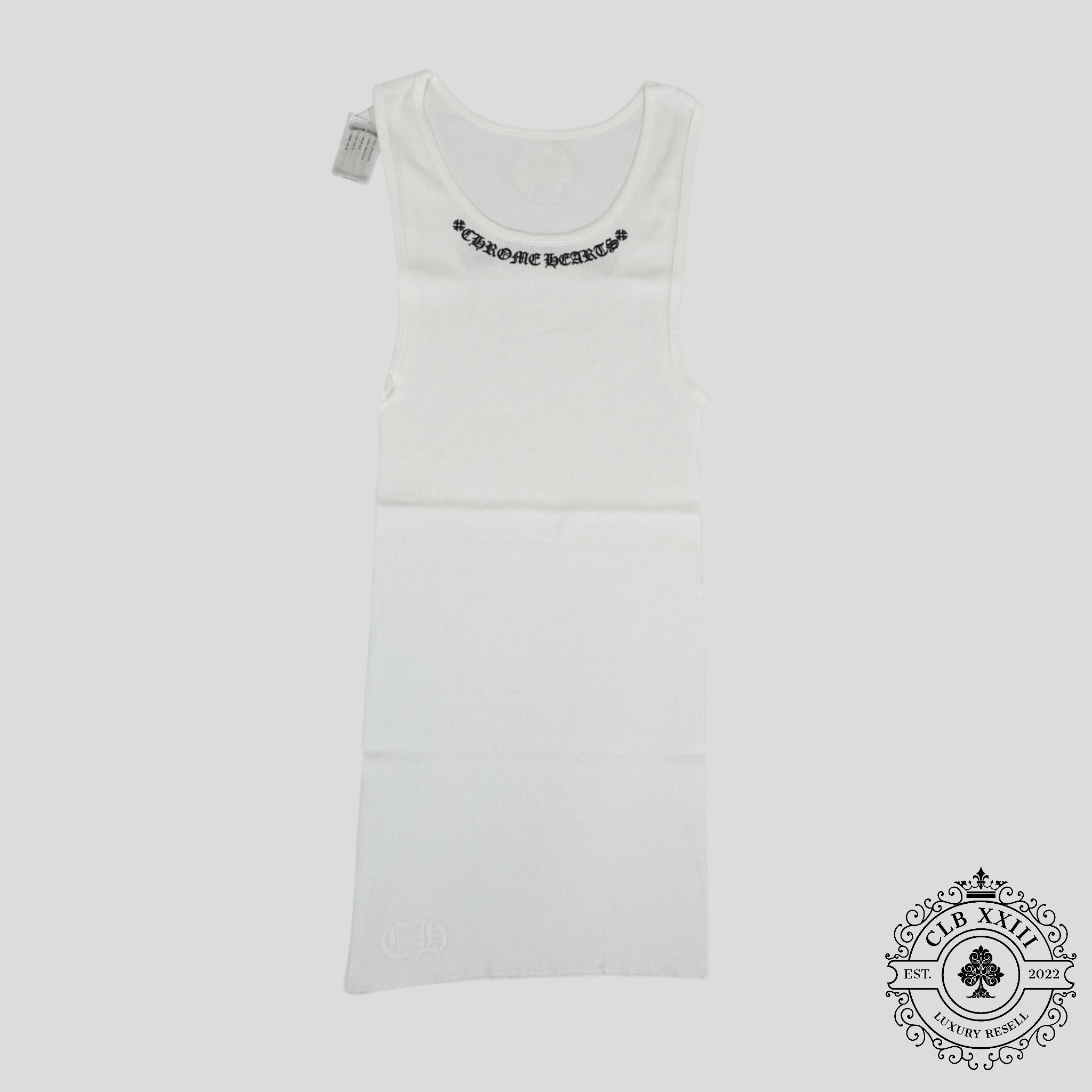 Chrome Hearts Neck Logo Tank Top in White