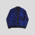 CLB XXIII Louis Vuitton reversible blue and black wool jacquard monogram bomber jacket with zip front closure