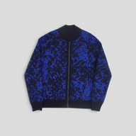 CLB XXIII Louis Vuitton reversible blue and black wool jacquard monogram bomber jacket with zip front closure