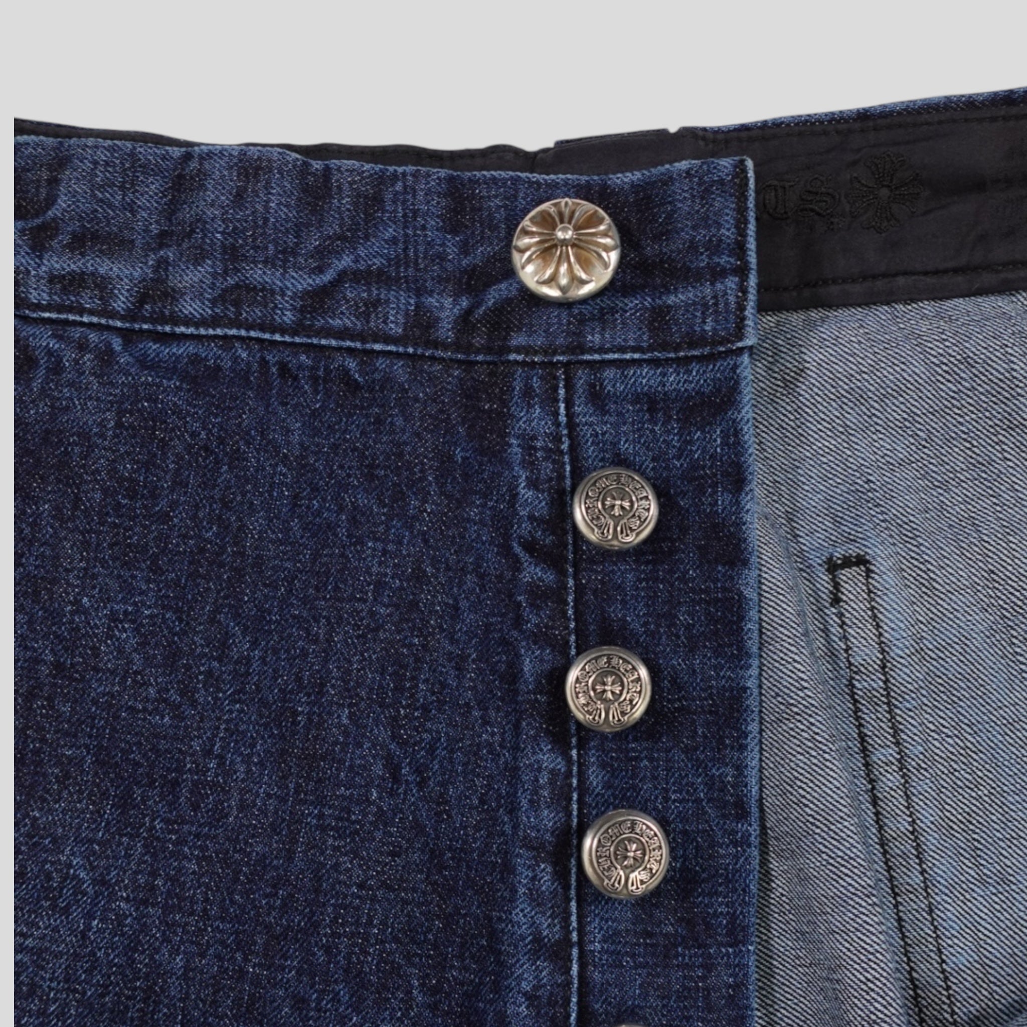 Chrome Hearts Double Turbo Diesel Carpenter Pants in Dark Wash