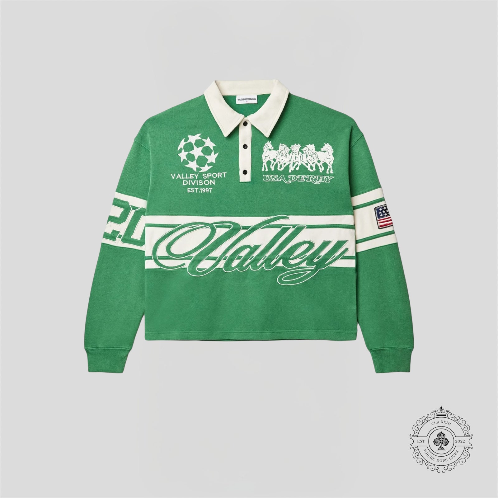 Vale Shamrock Derby Rugby Polo in Green