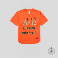 Supreme Alpha Omega Baseball Jersey in Orange