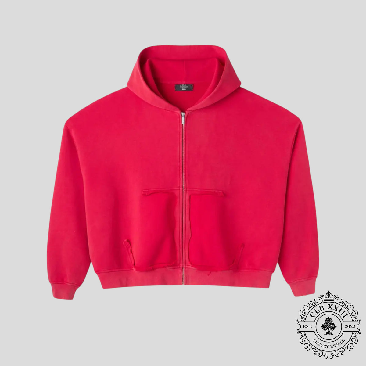 HMDD Clifford Zip Up Hoodie in Red