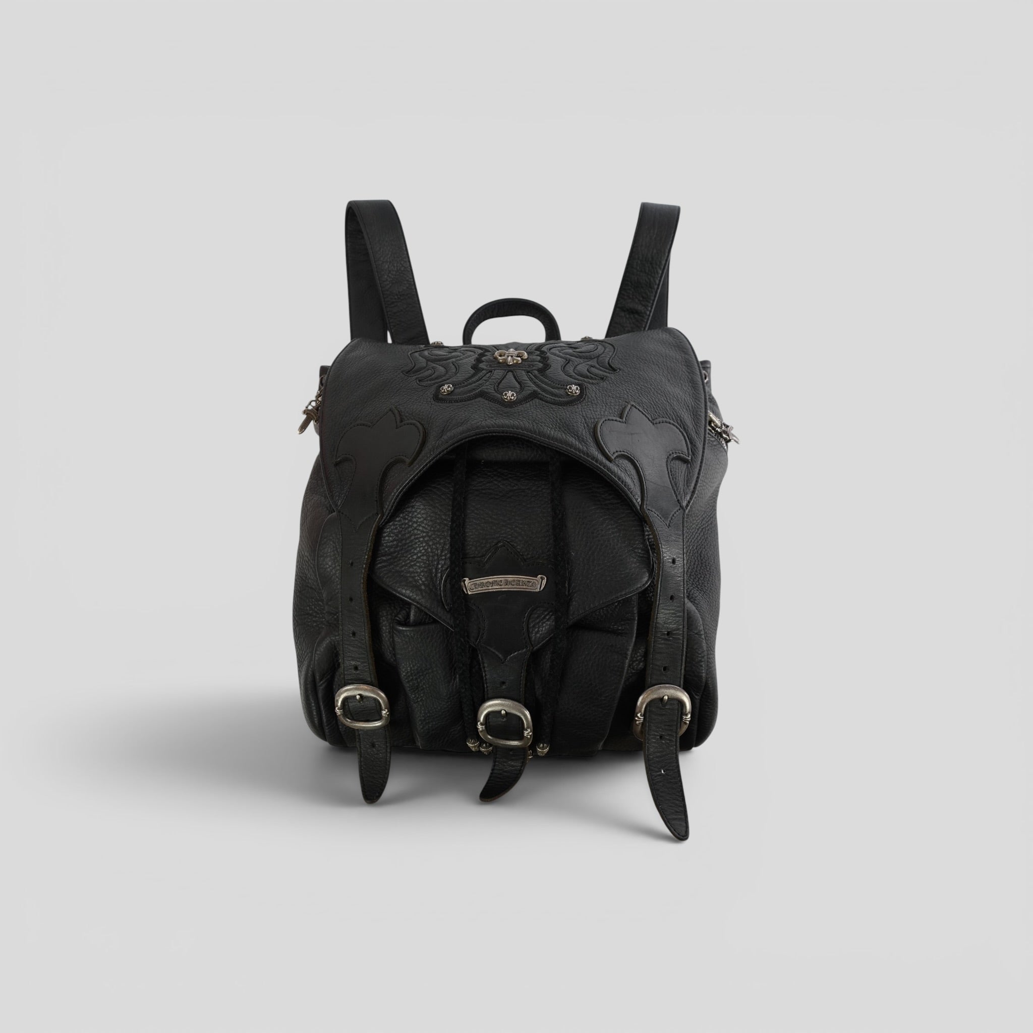 Chrome Hearts Fleur Patch Leather Gunslinger Backpack