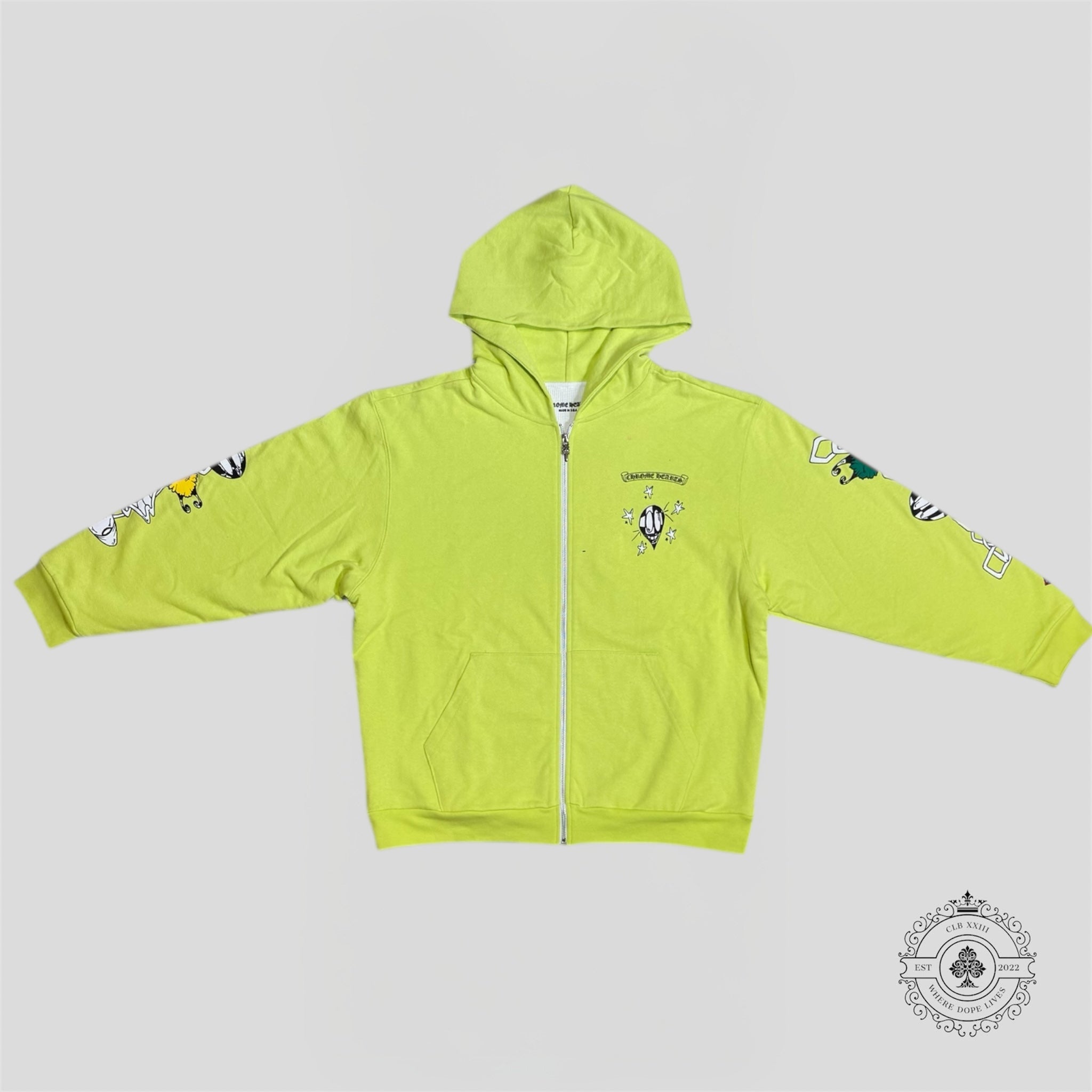 Chrome Hearts Matty Boy Link Zip Up Hoodie in Green