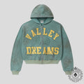 Vale Forever Bank Zip Up Hoodie in Dark Mint
