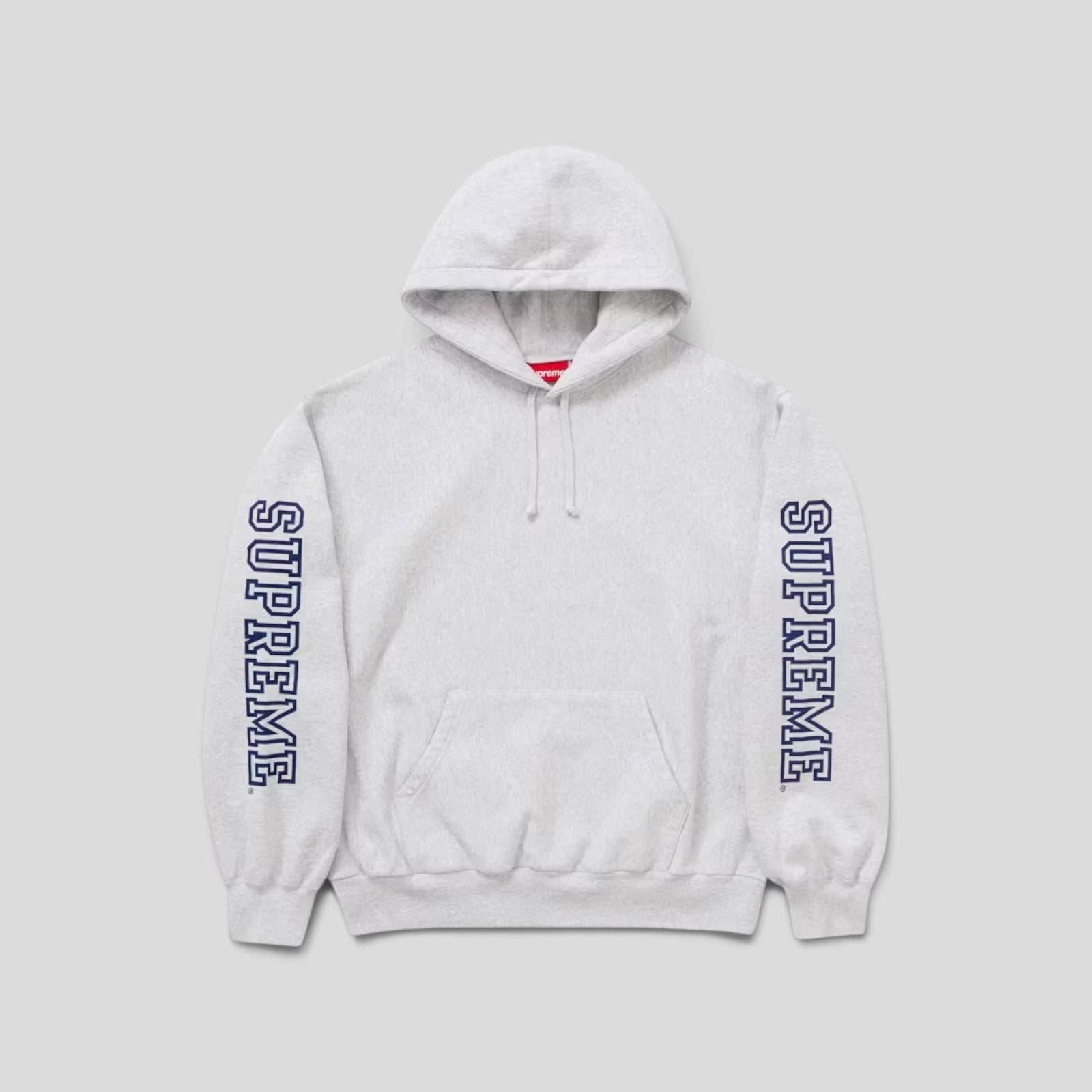 Supreme Collegiate Sleeve Hooded Sweatshirt in Ash Grey