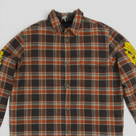Chrome Hearts Padded Flannel Shirt in Brown / Yellow