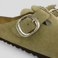 Chrome Hearts Birkenstock Mules in Taupe