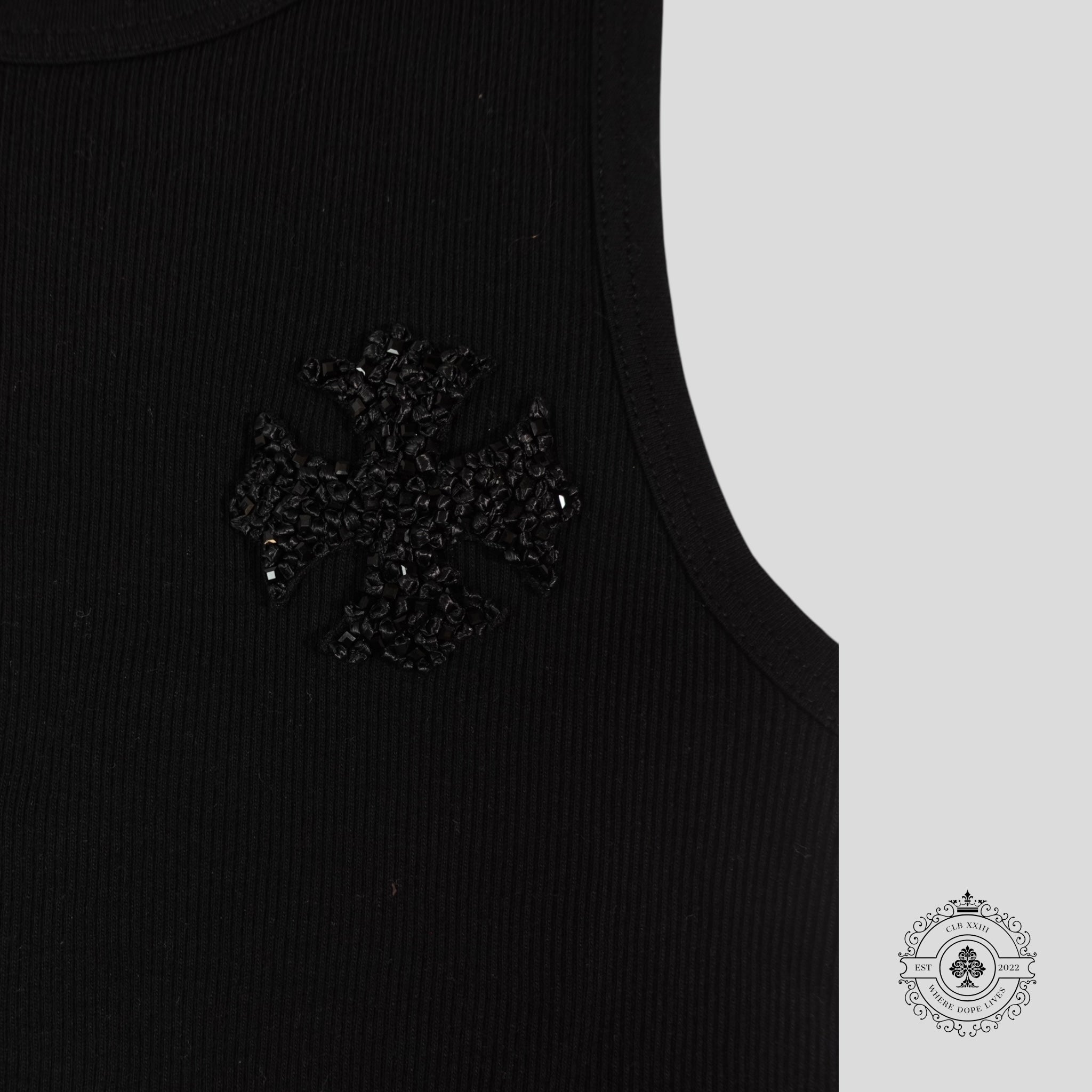 Chrome Hearts Crystal Plus Tank Top in Black