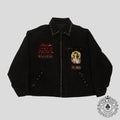 Blind Love Studded Embroidery Mary Trucker Jacket in Black