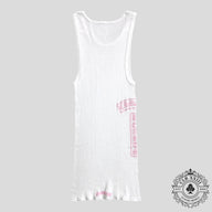 Chrome Hearts T Bar Rib Tank Top in White / Pink