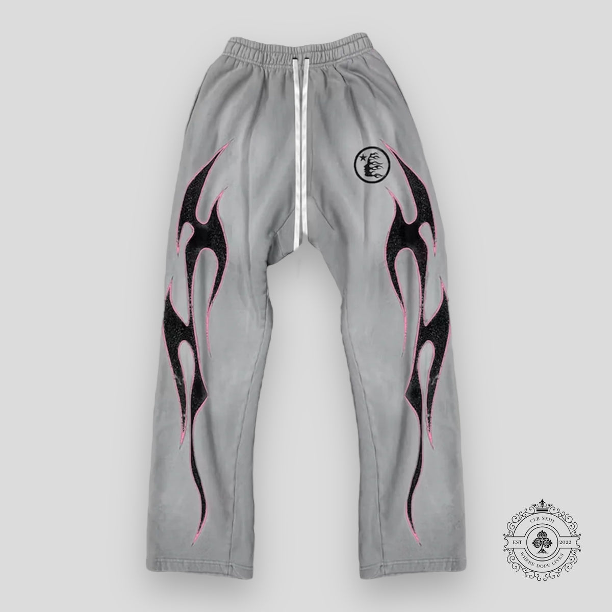 Hellstar Grey Future Flame Sweatpants in Grey