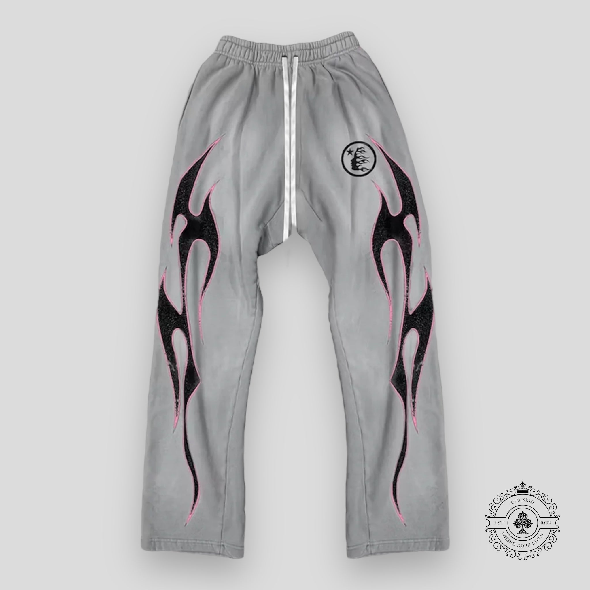 Hellstar Grey Future Flame Sweatpants in Grey
