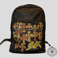 Chrome Hearts Sex Records Cross Patch Backpack in Black