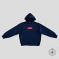 Supreme Box Logo Hooded Sweatshirt in Navy