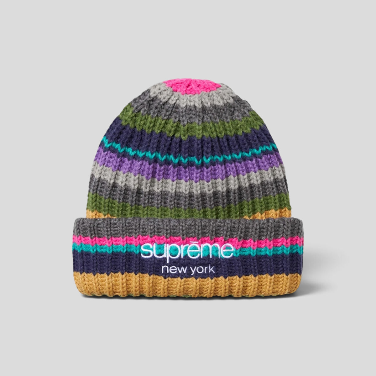 Supreme Classic Logo Chunky Ribbed Beanie in Multicolor FW26