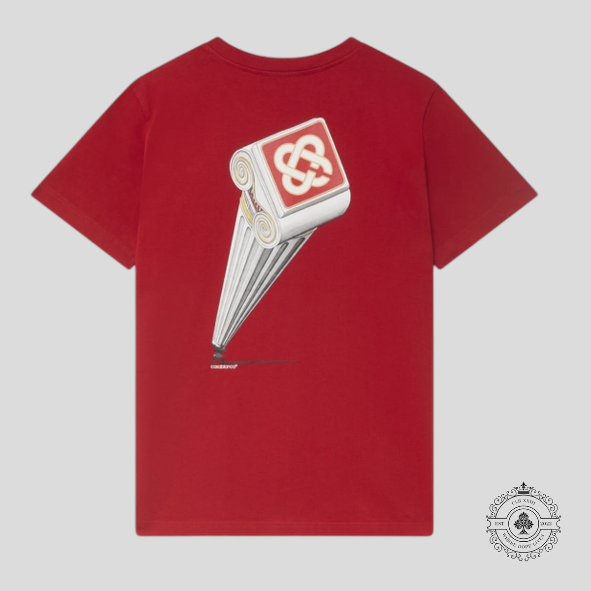Casablanca Leaning Column Printed Tee in Red