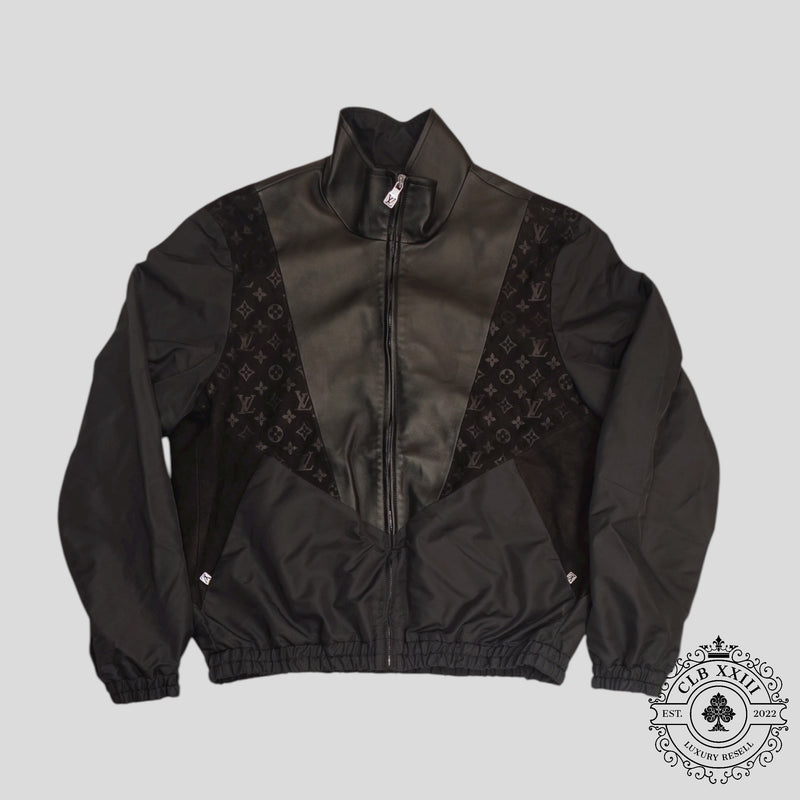Louis Vuitton Mix Leather Track Top in Black