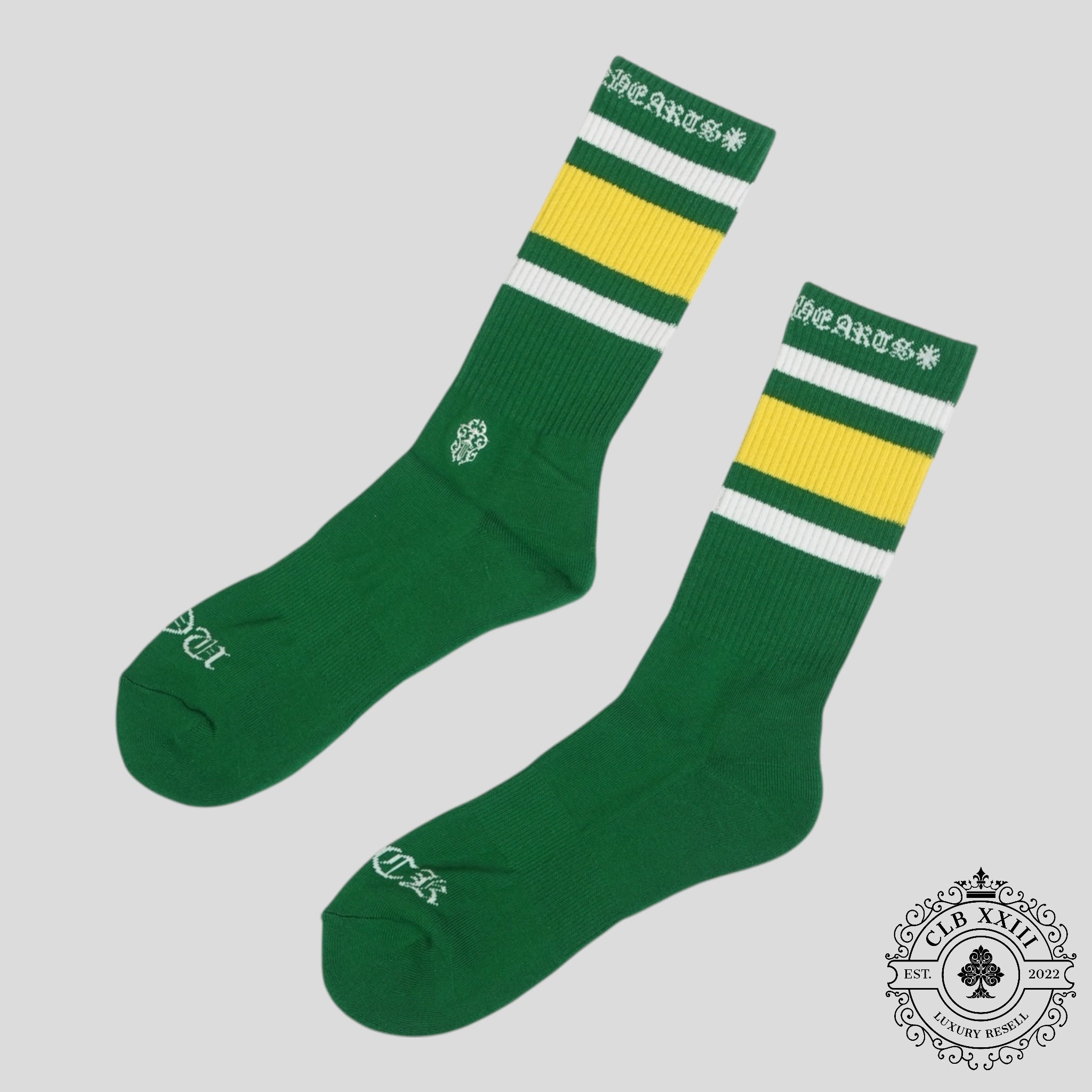 Chrome Hearts Striped Sock in Green
