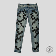 Amiri Chemist Star Patch Jeans in Clay Indigo / Black
