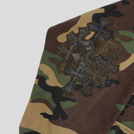 Chrome Hearts Vintage Cross Patch Thermal Zip Up Hoodie
