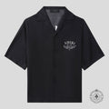 Amiri Imaginations Silk Button Up Tee in Black