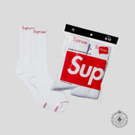 Supreme Hanes Crew Socks in White -1 Pair
