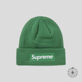 Supreme New Era Box Logo Beanie in Green