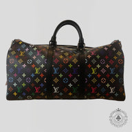 Louis Vuitton x Takashi Murakami Keepall Bandouliere 50 in Black