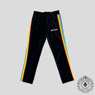 Palm Angels Rainbow Chenille Track Pants in Black